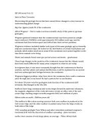 Introduction to Plate Tectonics - Notes | ISP 203A - Docsity