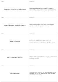 Exam #1 | SOCI 249 - SOCIAL PROBLEMS
