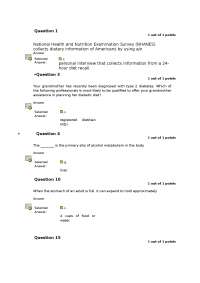 Questions on Contemporary Nutrition with Answers | FSHN 120
