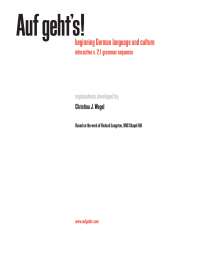 Auf Gehts Grammar - Elementary German II | GRMN 1002