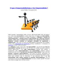 O que é Empreendedorismo e Ser Empreendedor