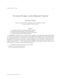 Capacitors and dielectrics, college study notes - Capacitors