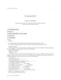 Capacity Measuring and Conversions: A Grade 5 Mathematics Module