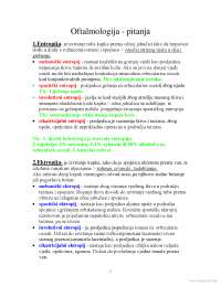 Skripta Po Ispitnim Pitnajima Skripta Oftalmologija Medicina Rezime Predlog Oftamologija Docsity