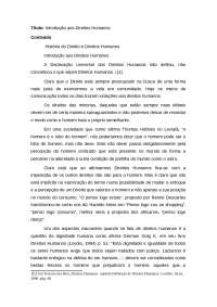 Introdução aos Direitos Humanos