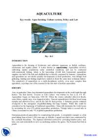 Aquaculture - Enviromental Sciences - Lecture Notes