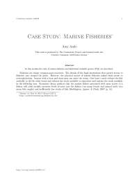 Case study marine fisheries, college study notes - Marine fisheries