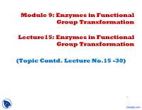 Enzyme Functional Group - Biochemistry - Lecture Slides