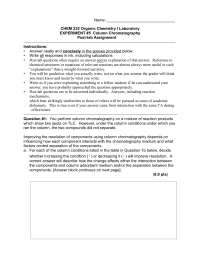 Column Chromatography Post Lab Assignment, Organic Chemistry | CHEM 232 ...
