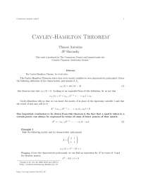 Cayley-hamilton theorem, college study notes - Cayley-hamilton