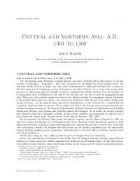 Central and northern asia a.d. 1301 to 1400, college study notes -  a.d. 1301 to 1400
