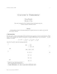 Cauchy's theorem, college study notes - Cauchy's theorem