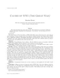 Causes of wwi , college study notes - Causes of wwi