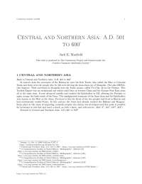 The Rise of the Turkish Empire in Central and Northern Asia (A.D. 501-600)