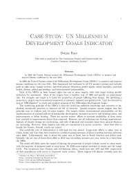 Case study UN millennium development goals indicator, college study notes - Improve human conditons