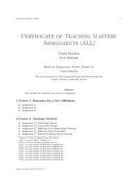 Certificate of teaching mastery assignments, college study notes ...