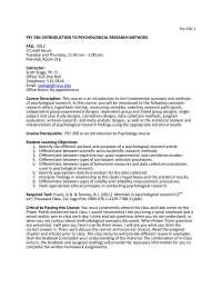 Introduction to Psychological Research Methods - Notes | PSY 230 - Docsity