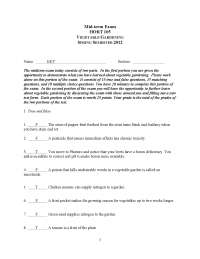 Midterm Exam Solved Questions - Vegetable Gardening | HORT 105