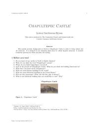 Chapultepec castle, college study notes - Background on mexico's chapultepec castle