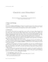 Chance and strategy, college study notes - Chance and strategy