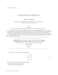 Channel capacity , college study notes - Channel capacity - Docsity