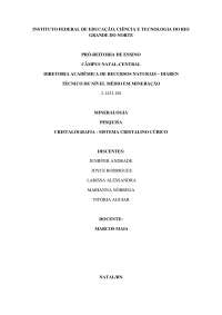 SISTEMA CUBICO CRISTALINO - MINERALOGIA