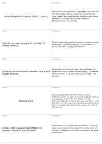 Middle America | GEO 135.00 - World Geography - Docsity