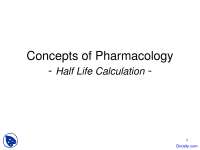 Pharmacology Concepts - Anesthesia - Lecture Slides