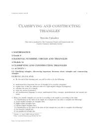 Classifying and constructing triangles - Docsity