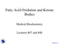 Fatty Acid Oxidation - Biochemistry - Lecture Slides - Docsity