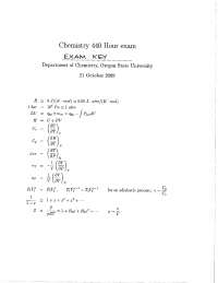 9 Solved Problems on Physical Chemistry - Midterm Exam | CH 440 - Docsity