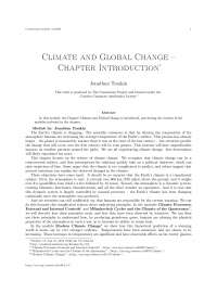 Climate and global change - chapter introduction, college study notes - Climate and global change