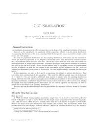 m11186Clt simulation, college study notes - Clt simulation