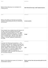 Exam 2 | ACCT 2113 - Fundamental Financial Accounting - Docsity
