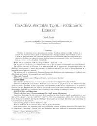 Coaches success tool