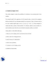 Autocorrelation Problem - Econometric Modeling - Lecture Notes