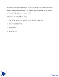 Qualitative Response Regression Modeling - Econometric Modeling - Lecture Notes
