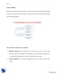 Factor Analysis - Econometric Modeling - Lecture Notes