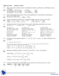 Digital Logic Design - Digital Logic Design - Solved Quiz