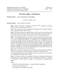 Integer Multiplication Introduction To Algorithms Solved Quiz Docsity