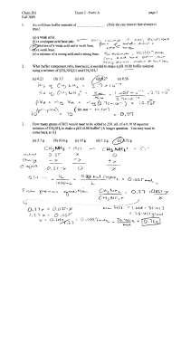 Test II with Solutions for General Chemistry | CHEM 201 - Docsity