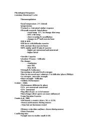 Physiological Responses
