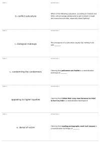 Neutralization Techniques and Subcultures