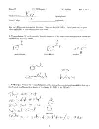 Exam 1 Questions with Answers - Elementary Organic Chemistry II | CH ...