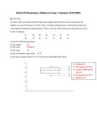Midterm Exam 1 Solutions - Biostatistics I | BIOE 339