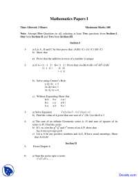 Equations and Sets - Mathematics - Exam