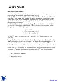 Floyd Warshall Algorithm - Design and Analysis - Study Notes - Docsity