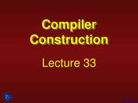 Implementing Ad Hoc Scheme - Compiler Construction - Lecture Slides