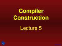 Lexical Analysis - Compiler Construction - Lecture Slides