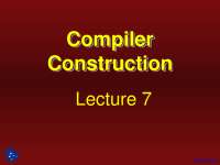 Table Encoding of FA, NFA and DFA - Compiler Construction - Lecture Slides